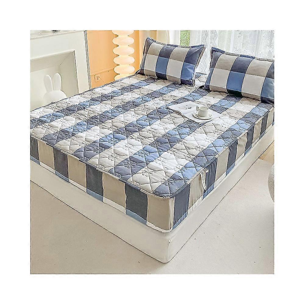 Quilted Fitted Sheet Mattress Cover Large Printed Mattress Protector Ultra Soft Bedspread Fitted Sheet -pattern 9
