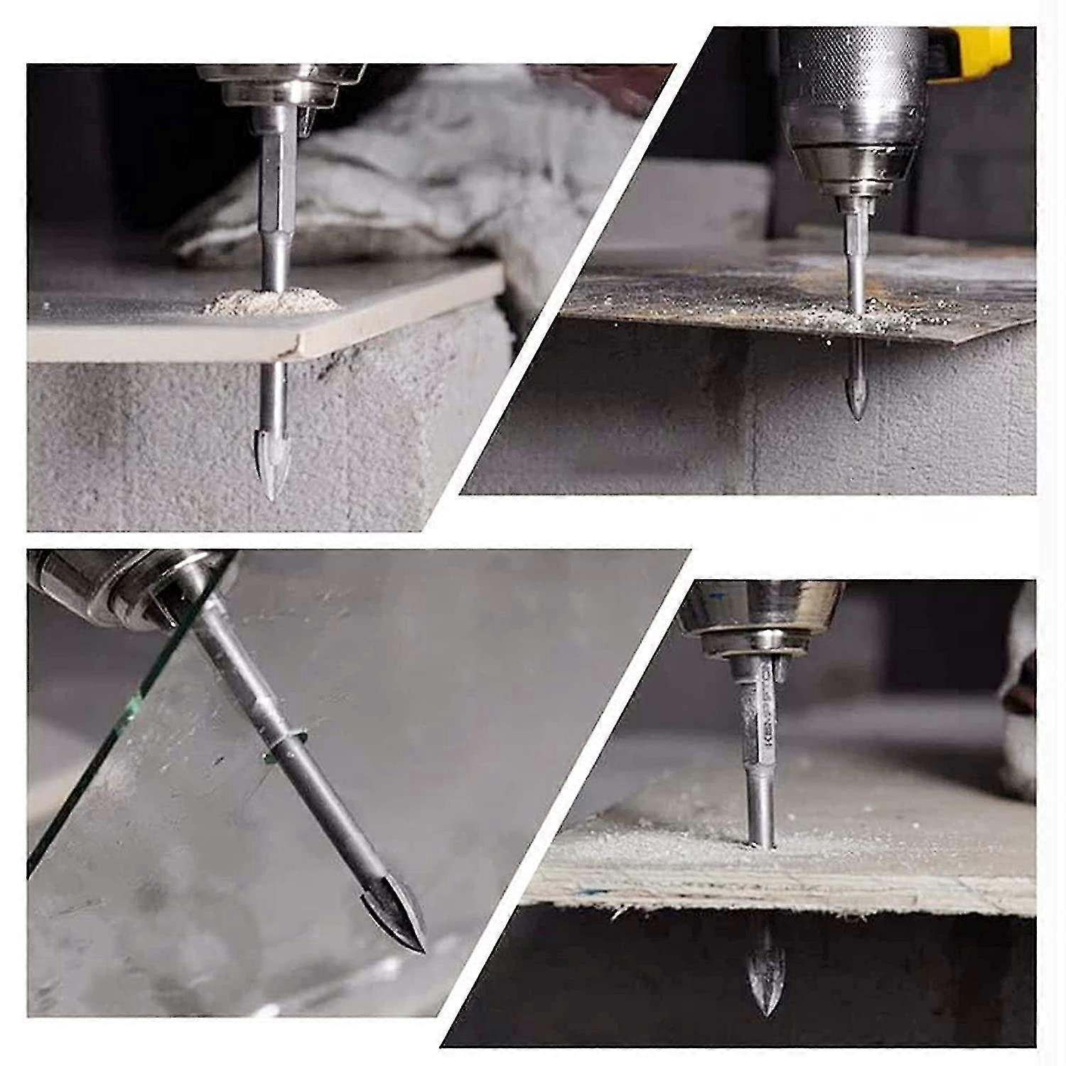 Lot De 5 Mèches à Carreler Carbure - Pour Perceuse - Tailles 3, 4, 5, 6 Et 8 Mm - Pour Céramique, Verre, Faïence, Brique - 4