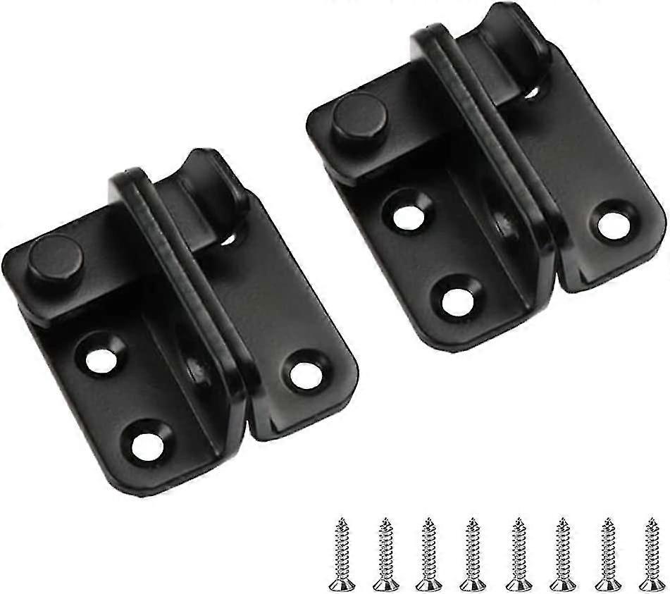 2ピース外装ドアラッチドアラッチスライドドアロックステンレスセキュリティドアロックドアウィンドウJskie用ブラックラッチバックルラッチ