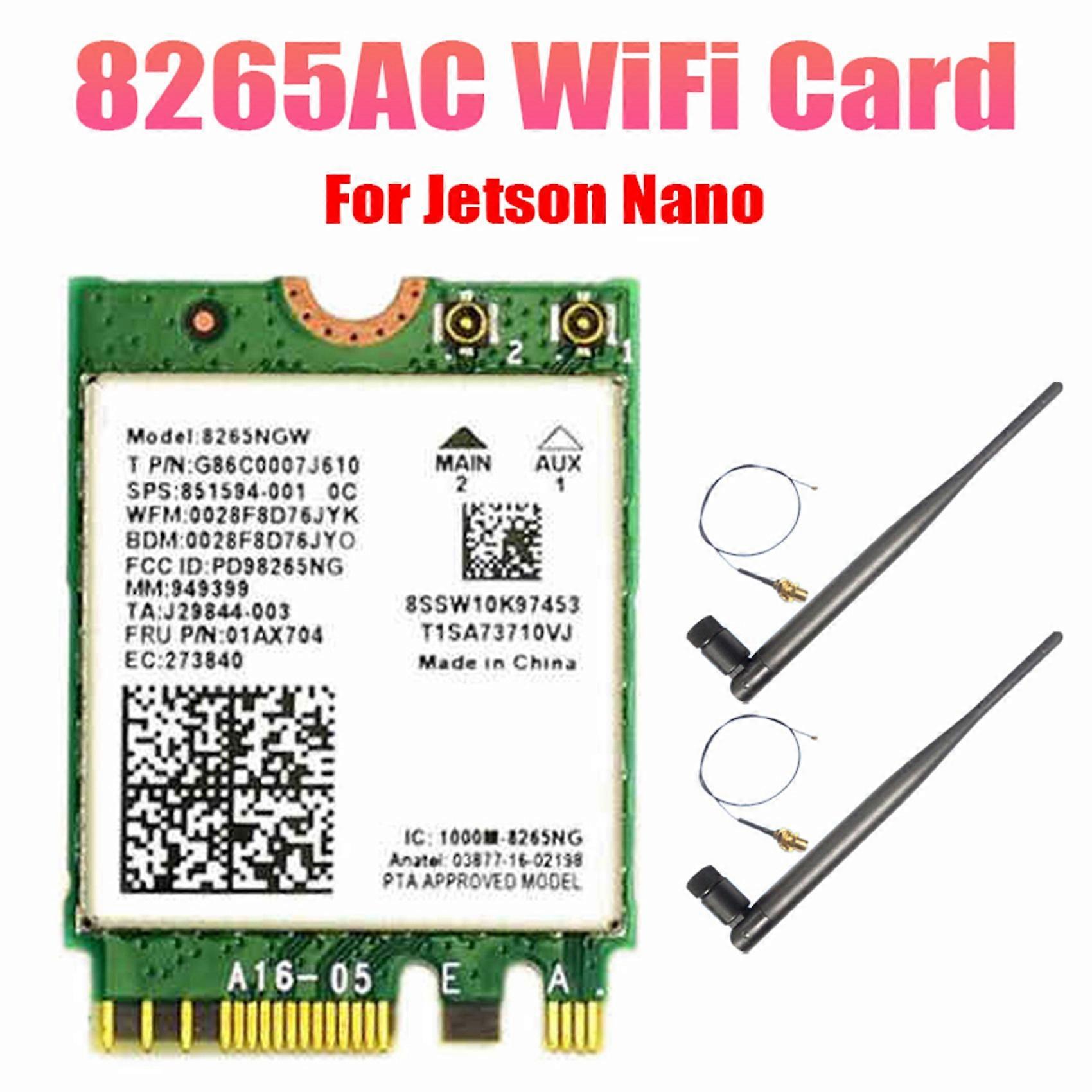 AC8265 WiFi Card+6DB Antenna Network Adapter for Nano 300Mbps+867Mbps 2.4GHz 5GHz Dual Band NGFF BT