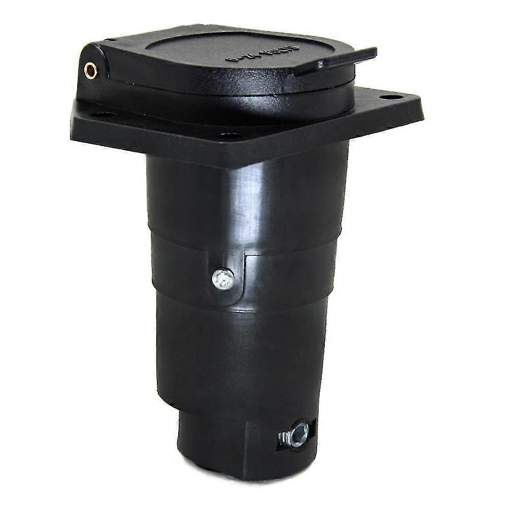 Trailer Plug, 7 Pin Round Trailer Plug 7 Way Blade Socket Adapter Wiring Connector For Caravan Towbar Towing1pcsblack