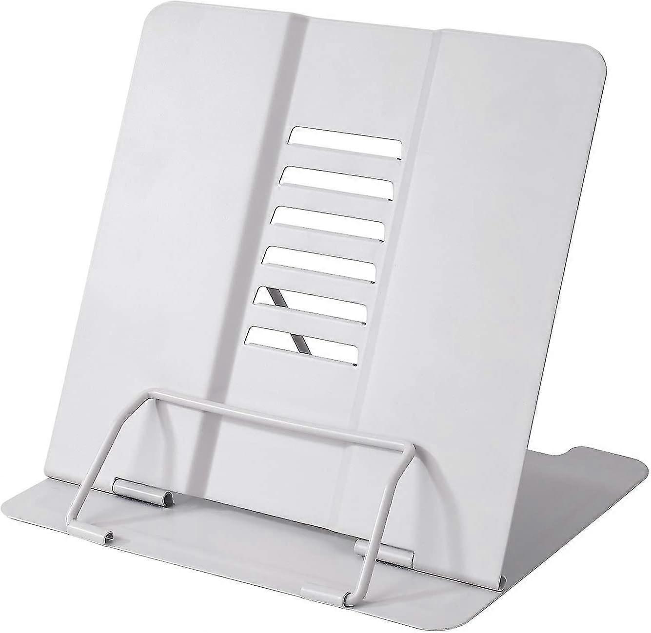 Metal Reading Rack, Recipe Rack, Bookshelf, 6 Tiers, Adjustable, Non-slip Bookshelf For Reading, Kitchen, Office, Recipe Display Rack, Textbooks, Docu
