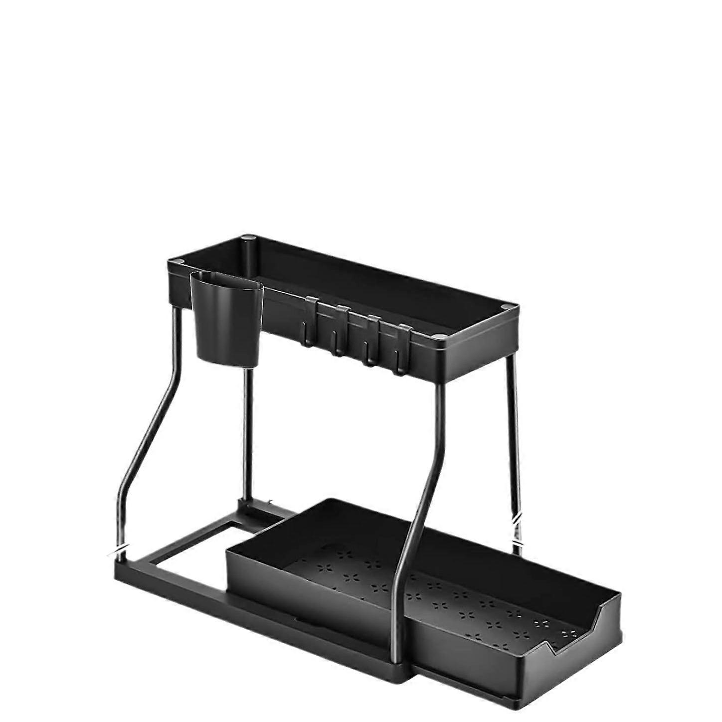 Bathroom and kitchen sink rack 2-layer RL sliding cabinet