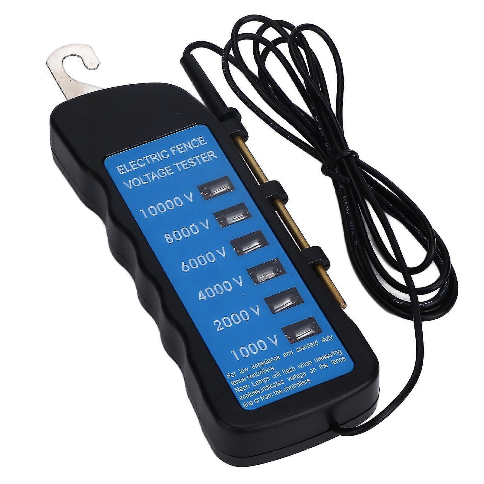 2 Stuks Elektrische Hek Tester Voltage Meter 10000V Digitale Elektrische Hek Waterdichte Draagbare Tool Met 6 Stuks Licht voor Boerderij