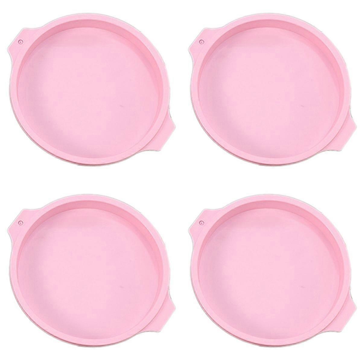 4Pcs Silicone Cake Pan Round Cake Layer Set Silicone Bakeware Mold for Baking Tool Rainbow Cake and