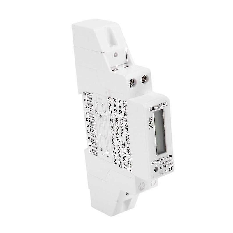 220v Single Phase Din Rail Lcd Digital Display Electricity Power Consumption Energy Watt Meter Wattmeter Kwh 5-32a