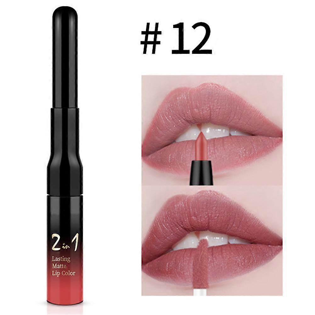 Double-Headed Lip Gloss Lip Line Non-Stick Cup Lip Stick Cosmetic for Party Travel Daily