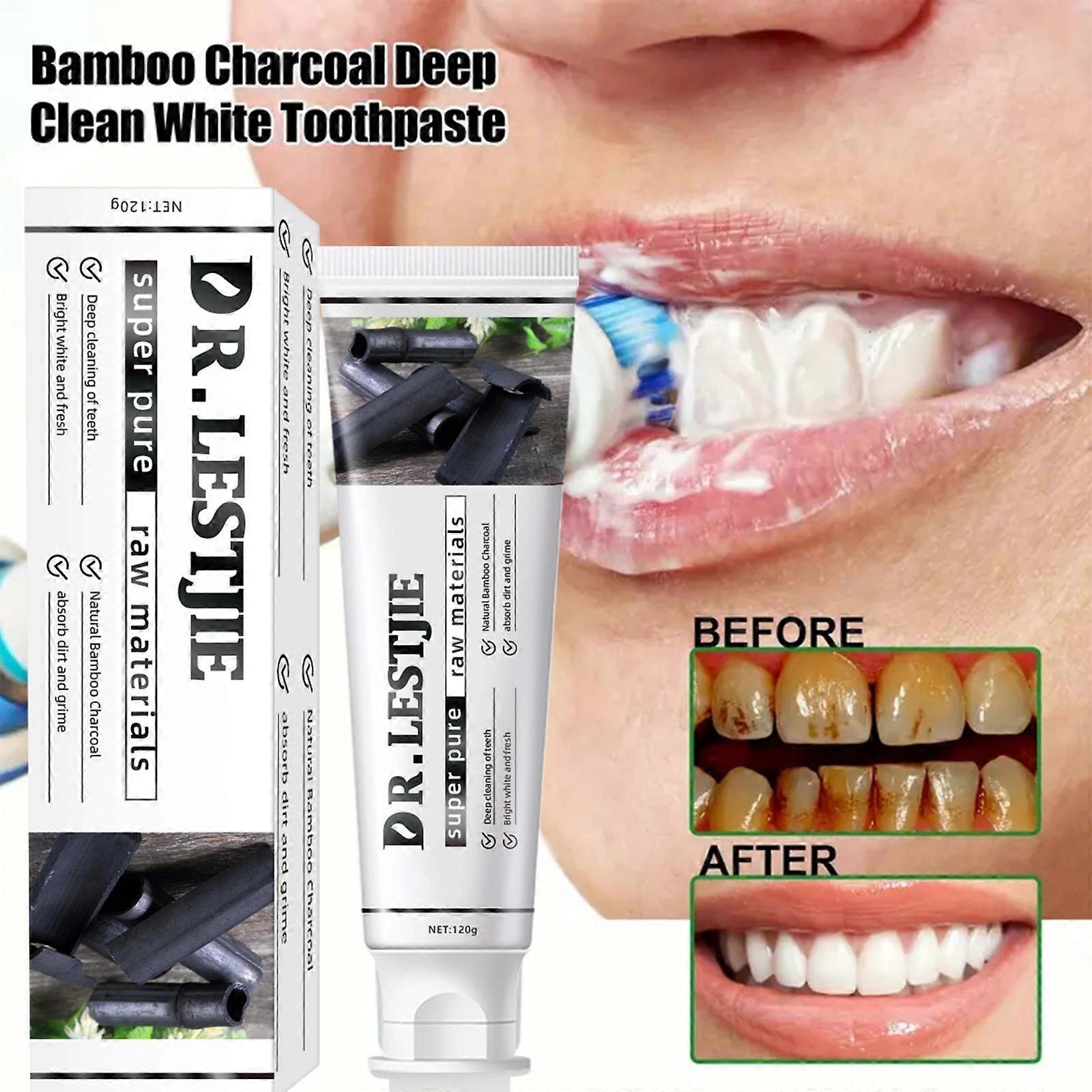 Bambooes Charcoal Toothpaste Clean White Toothpaste Activated Charcoal Toothpaste For Teeth Whitening Activated Charcoal Charcoal Toothpast 120g