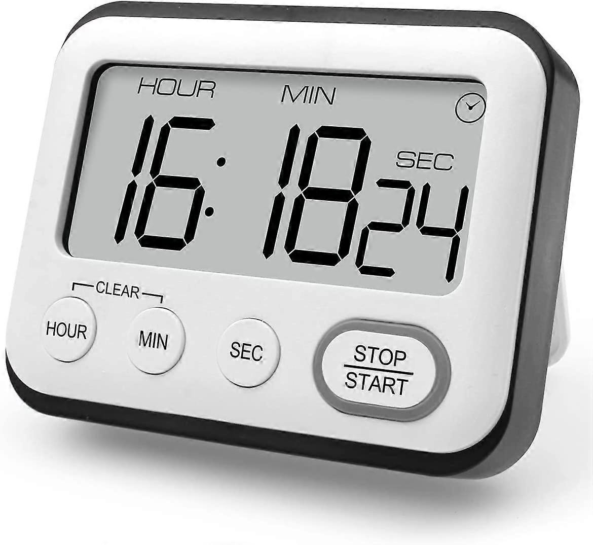 Kitchen Timer, Multifunctional Alarm Clock, Cooking Timer with Clock, Digital Timer, Stopwatch with Big Digit LCD Display,2024 Ping