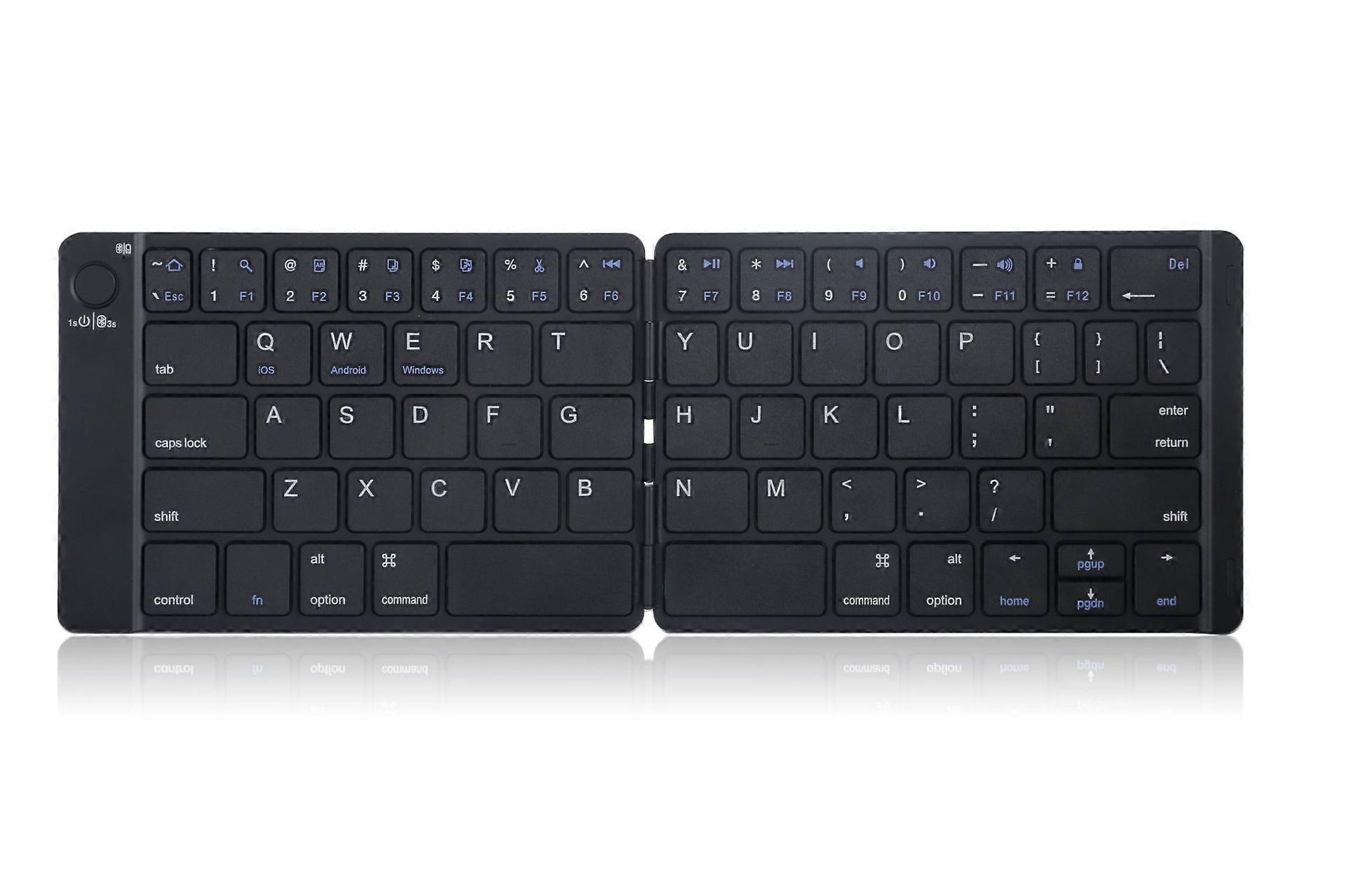 Foldable Bluetooth keyboard - portable wireless keyboard with bracket, rechargeable full-size ultra-thin folding keyboard compatible with IOS Android 