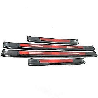 Carhanson Silver Door Sill Protector Trim – Fits 2024 Nissan Navara NP300 – 4-Piece Scuff Plate Set