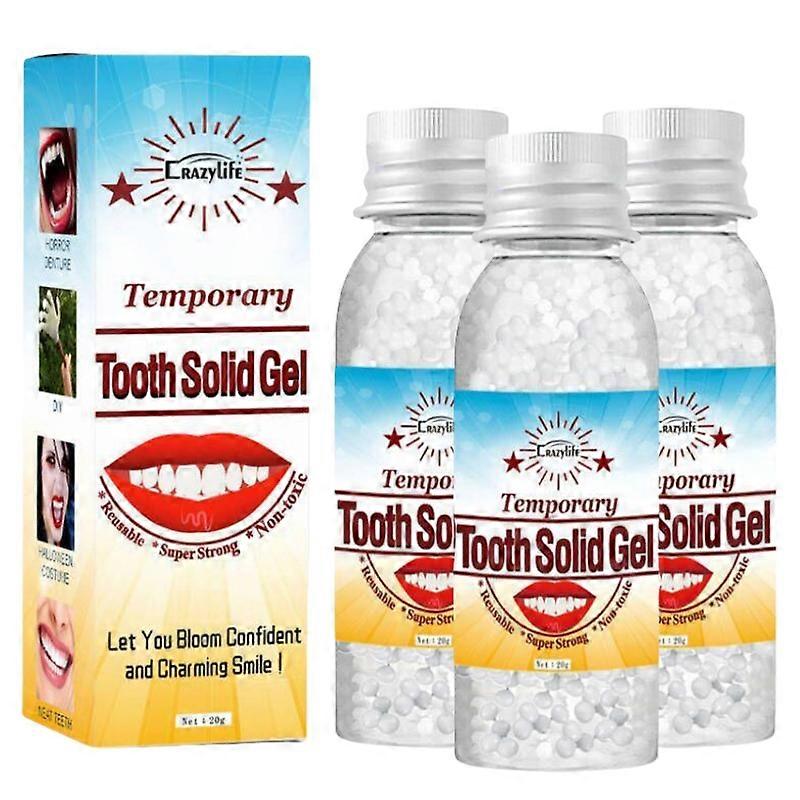3Pcs Moldable False Teeth Temporary Tooth Gap Repair Broken Teeth Filling Solid Glue
