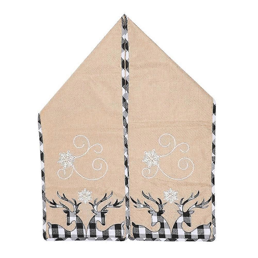 Christmas Table Runner With Elk Snowflake Pattern For Table, A