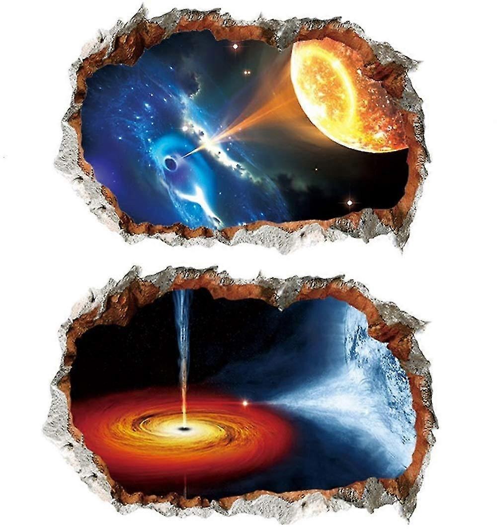 2 Pack Creative Removable 3d Black Hole Wall