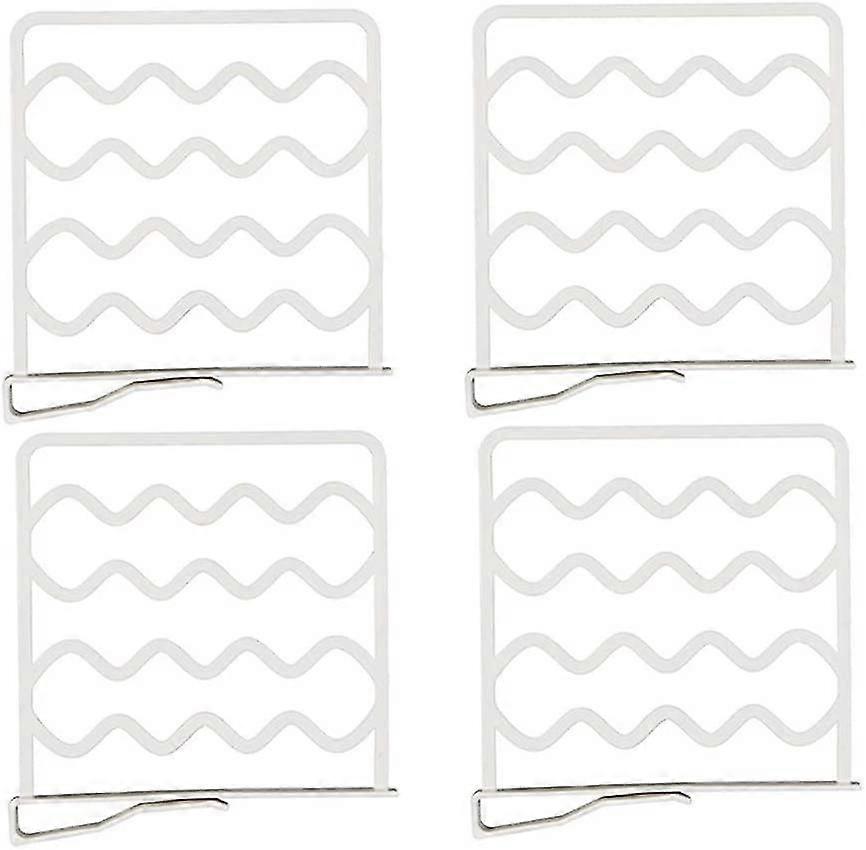 Shelf Divider Cabinet Organization System White 4-pcs Multifunctional