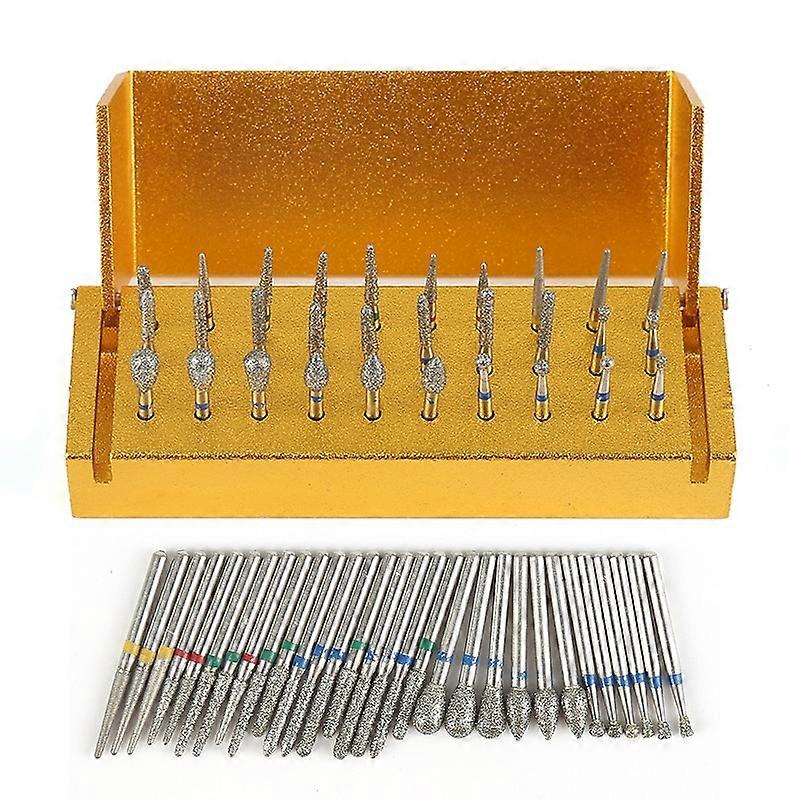 30pcs歯科用ダイヤモンドバーバフ研磨ドリル歯科用バー高速ハンドピース