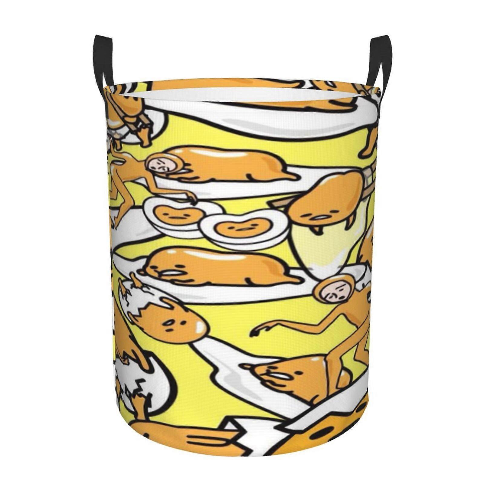 Gudetama 3d Graphic Flame Laundry Basket Fire Flame Clothes Hamper Storage With Handle-SYS29006