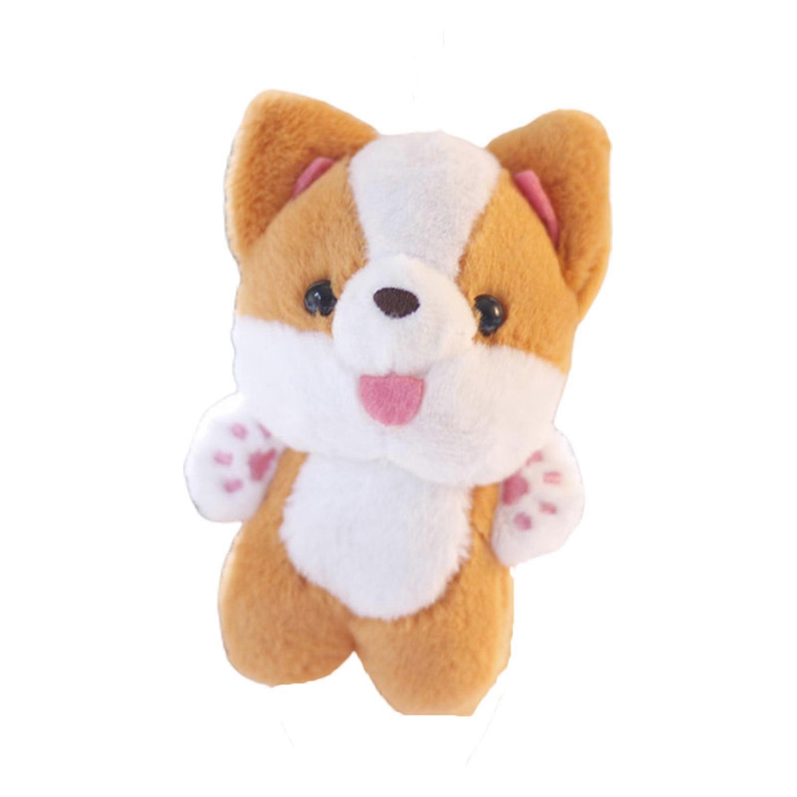 3D Eyes Vivid Appearance Lightweight Doll Keychain Cute Plush Corgi Pendant Handbag Decor KAESI