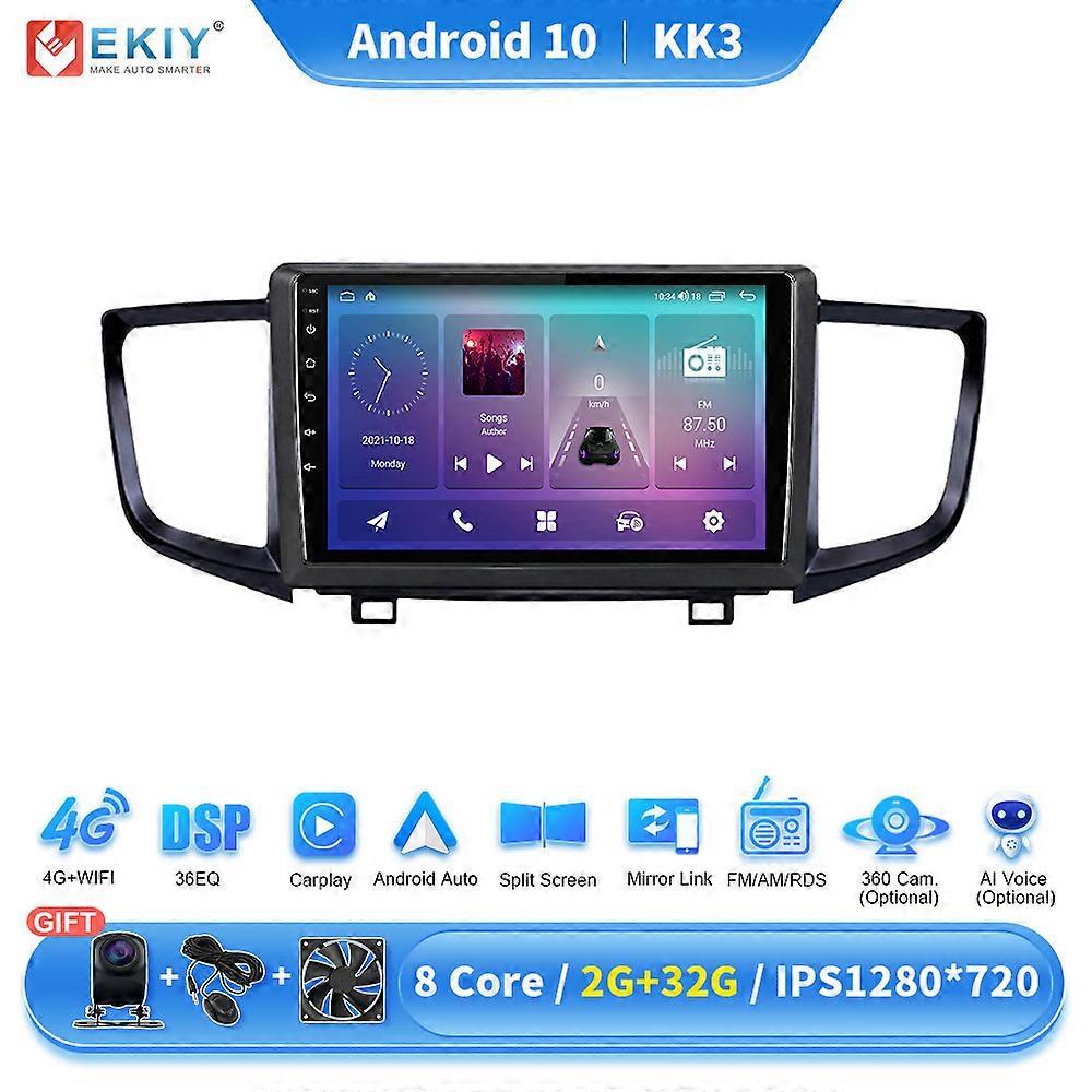 Car Radio Android For Honda Pilot 2016-2019 Stereo AI Voice Multimedia Video Player Auto Navigation GPS 8+128G DVD