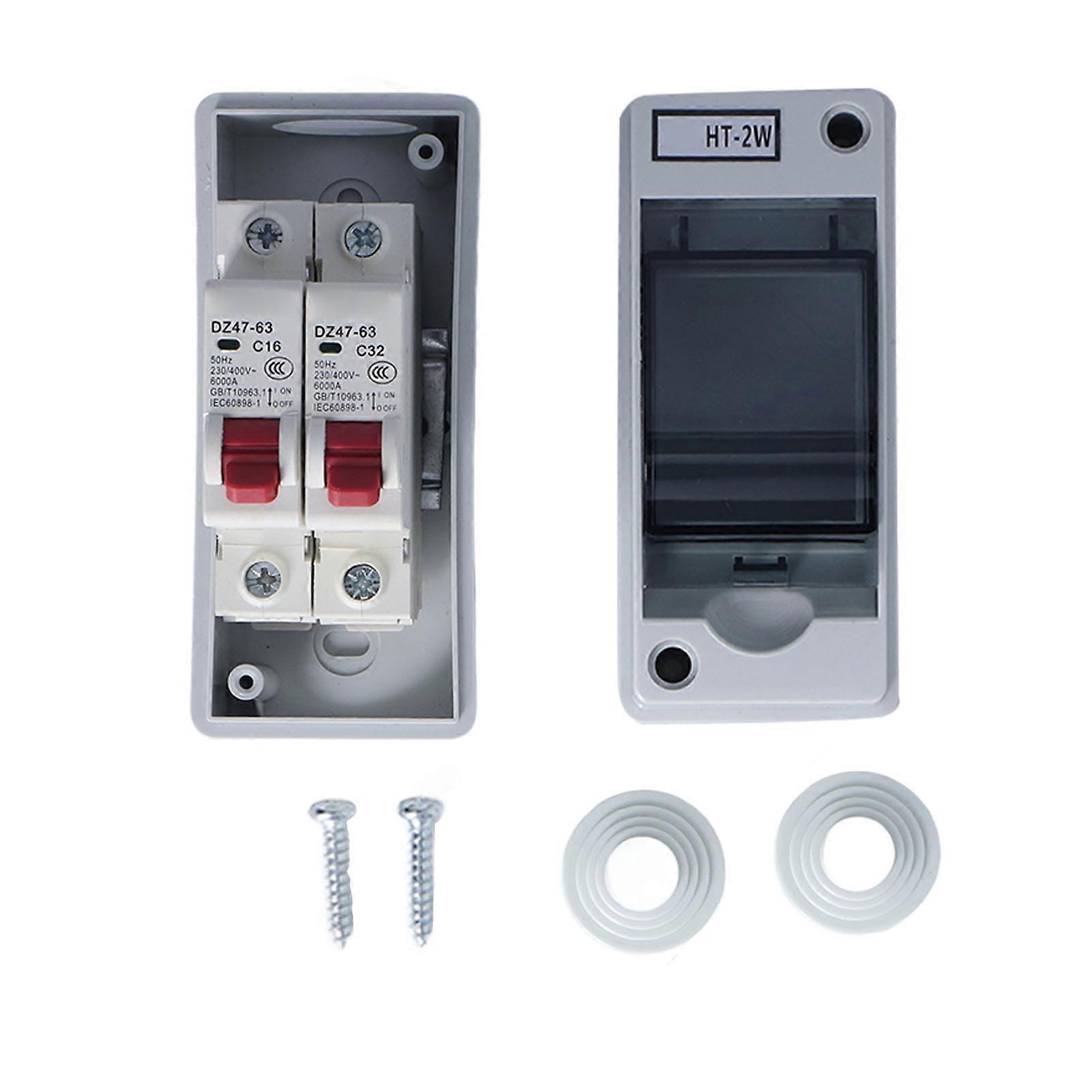 Verteilerkasten IP65, wasserdicht, 2-Wege, schwer entflammbar, MCB, Typ C, Verteilerkasten für den Außenbereich, 16 A, 32 A