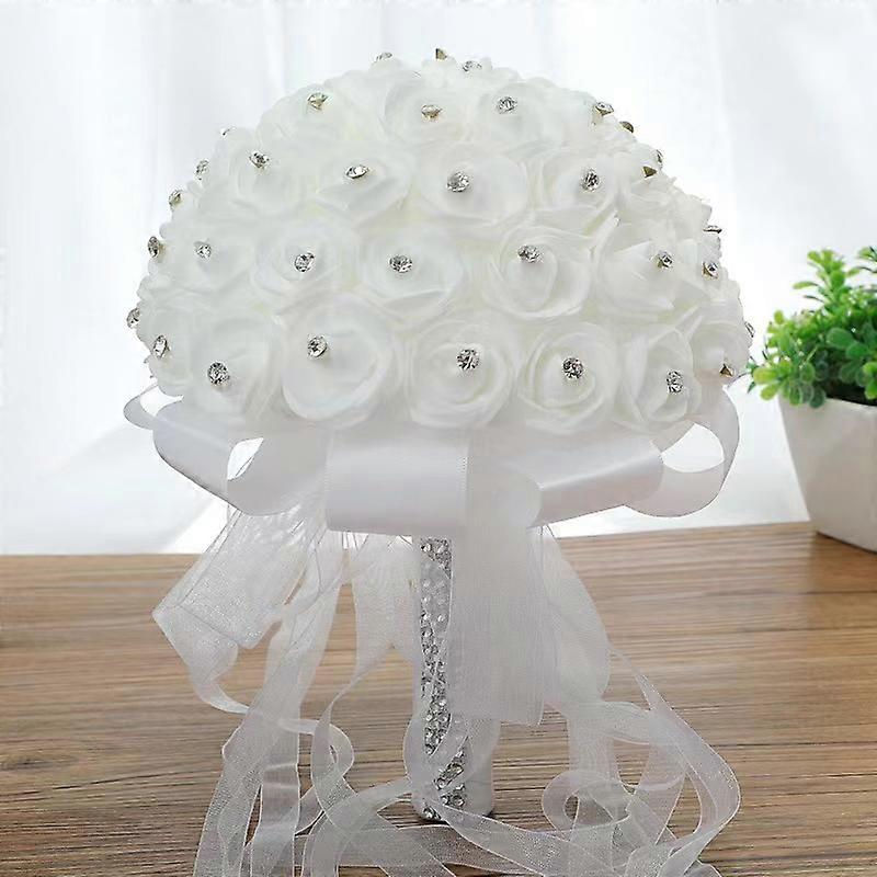 Artificial Flower Rose, 新娘花束,1 件,灰白色