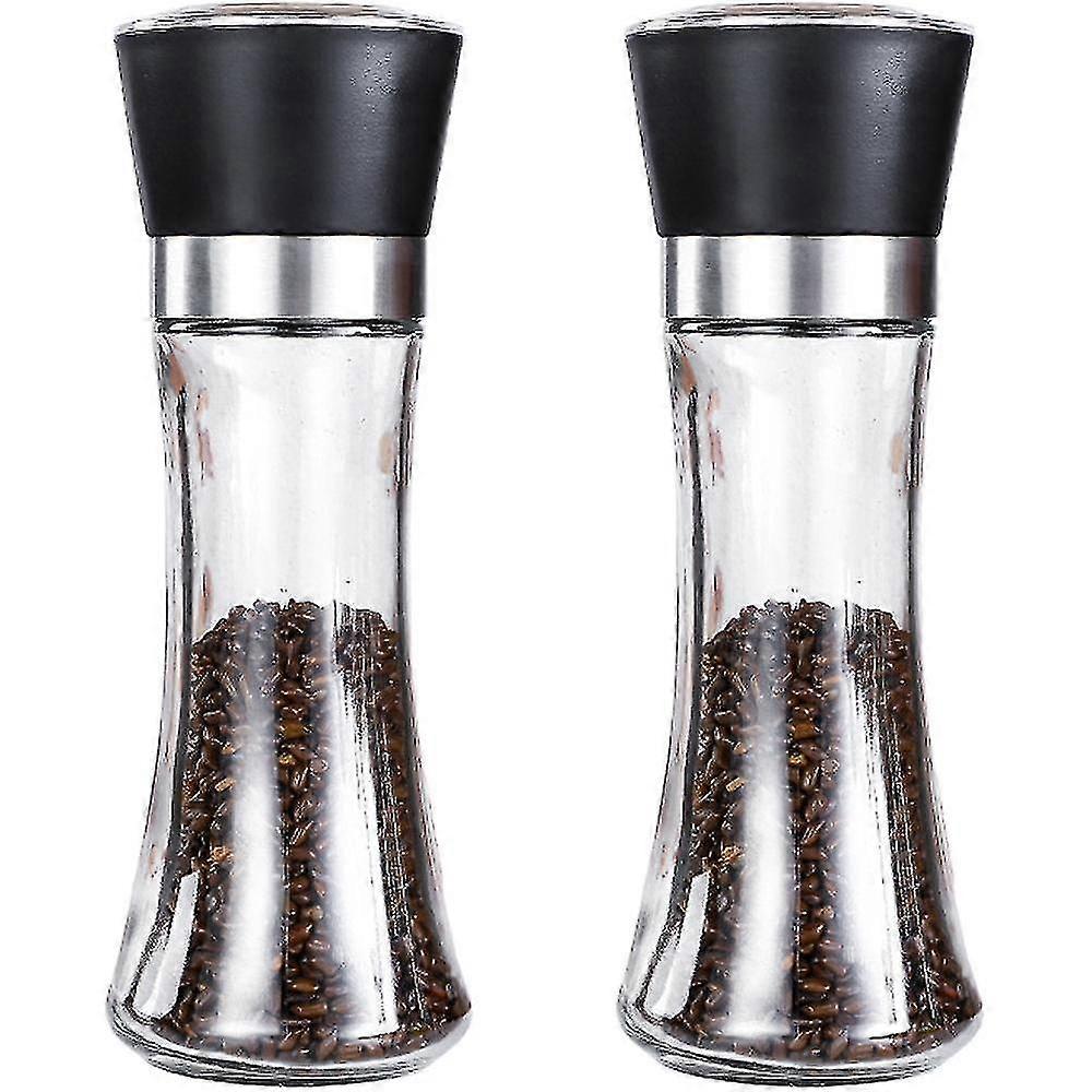 Pepper And Salt Grinder Set Of 2-refillable Coarseness Adjustable