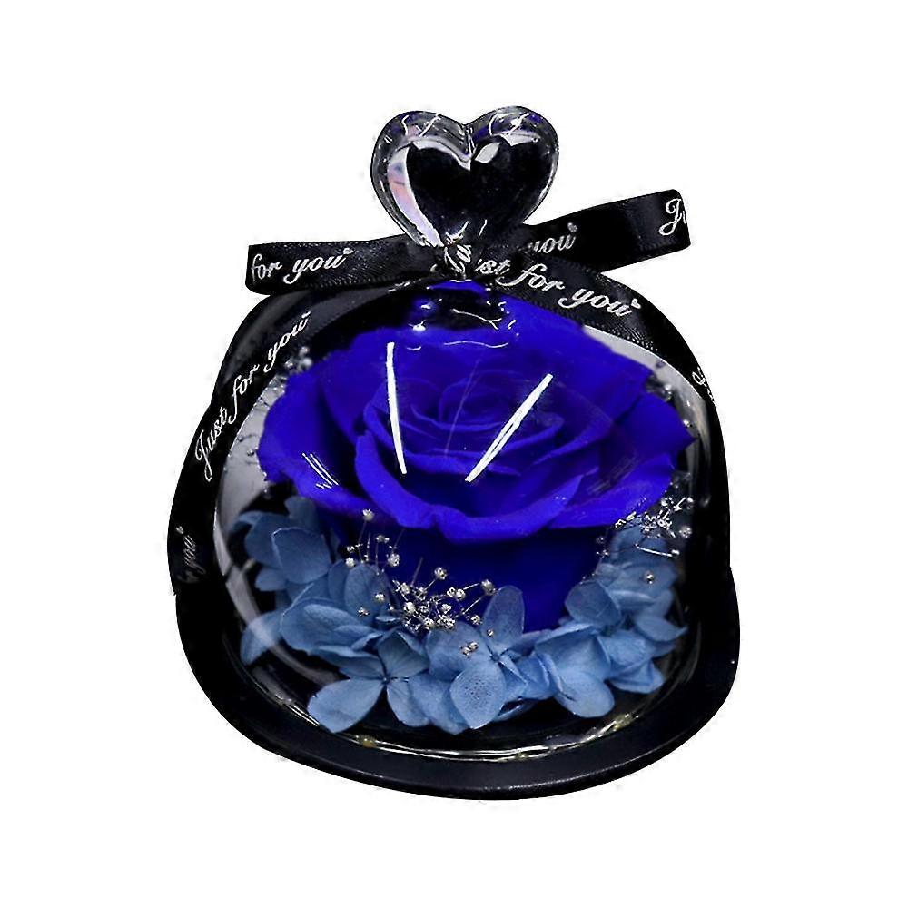 Forever Preserved Real Rose In Glass Dome Gift , Heart Design For Valentines Day Christmas Birthday