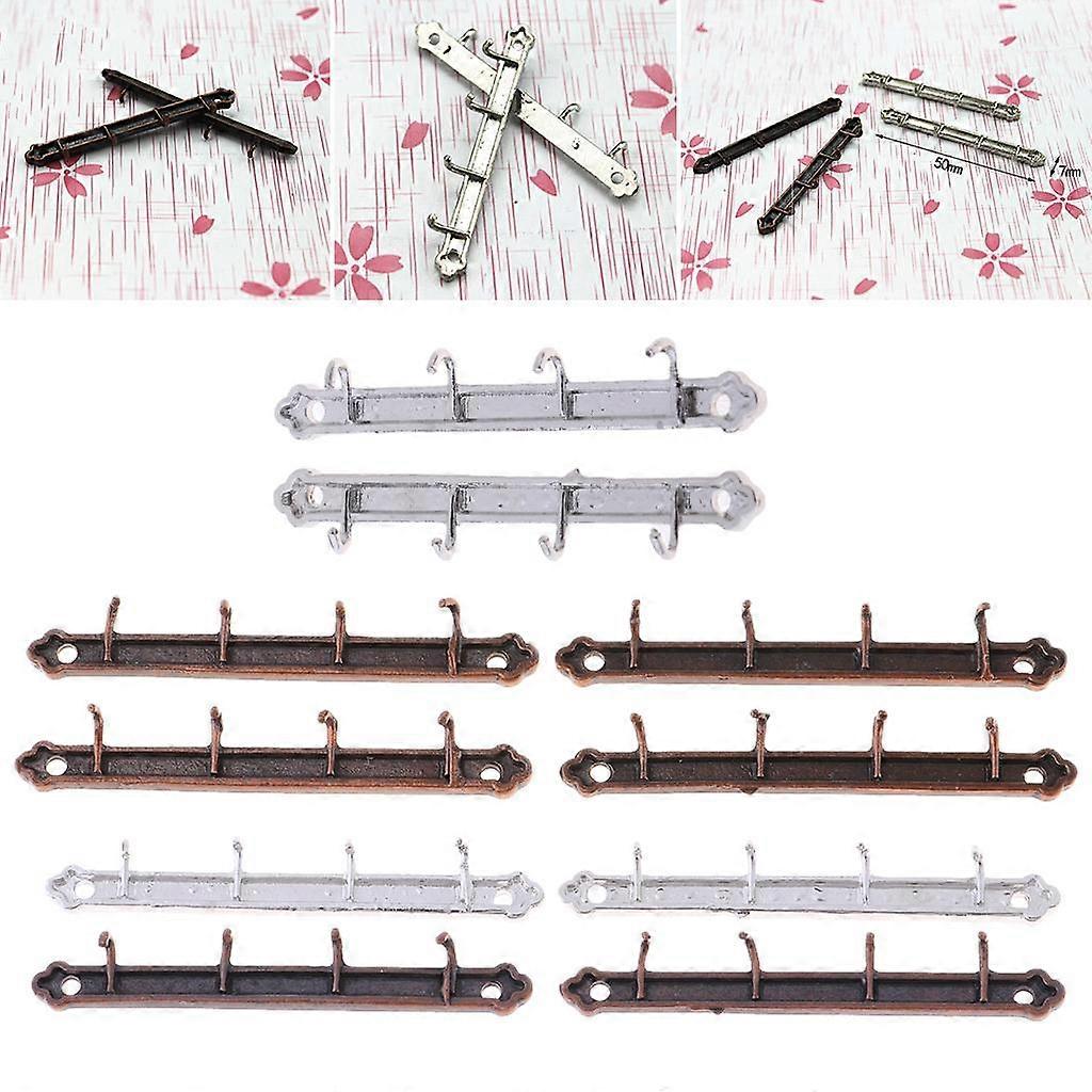 2x1/12 Dollhouse Miniature Clothes Coat Hook Rack Wall Hanger Silver