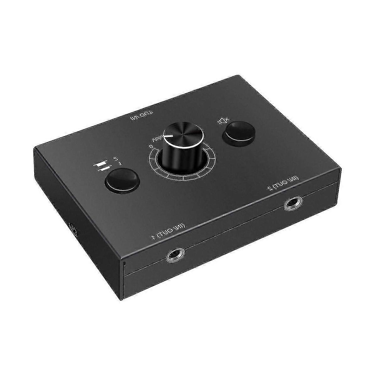 3.5mm Stereo Audio Switch 2 In 1 Out Audio Switcher Passive Speaker Headphone Manual Selector Split
