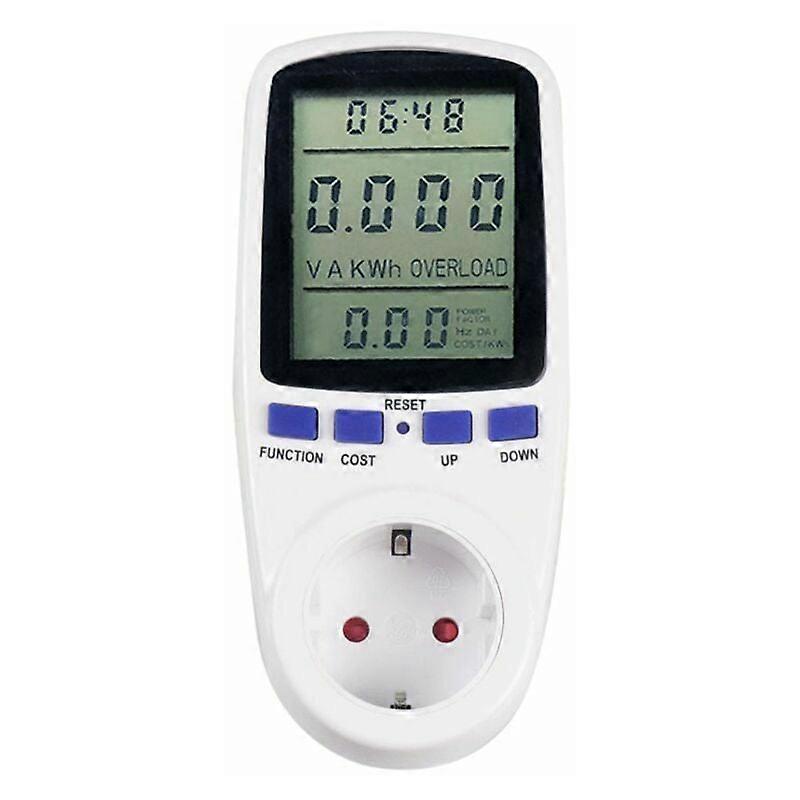 XHX digital energimålerstik, energiforbrug med 7 tilstande og LCD-display, strømforbrugsstik Energiovervågning til store elektriske applikationer