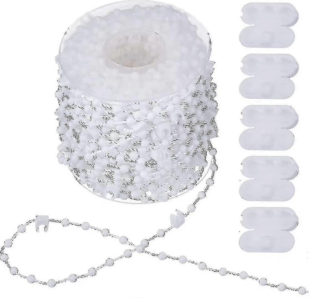 20m Vertical Blind Chain - Vertical Blind Accessories And 5 Blind Cord Connectors - Vertical Blind Bottom Chain For 89mm Slats,white