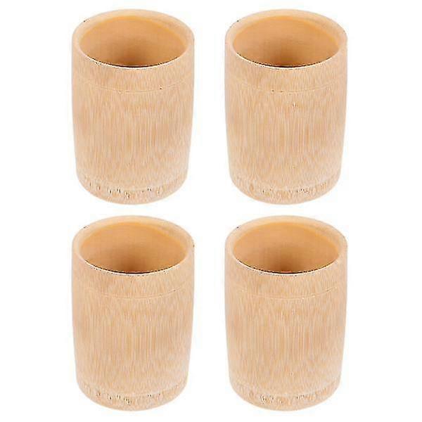 4pcs Rustic Bamboo Beverage Cups Wine Water Cups Fashion Retro Storage Tubes