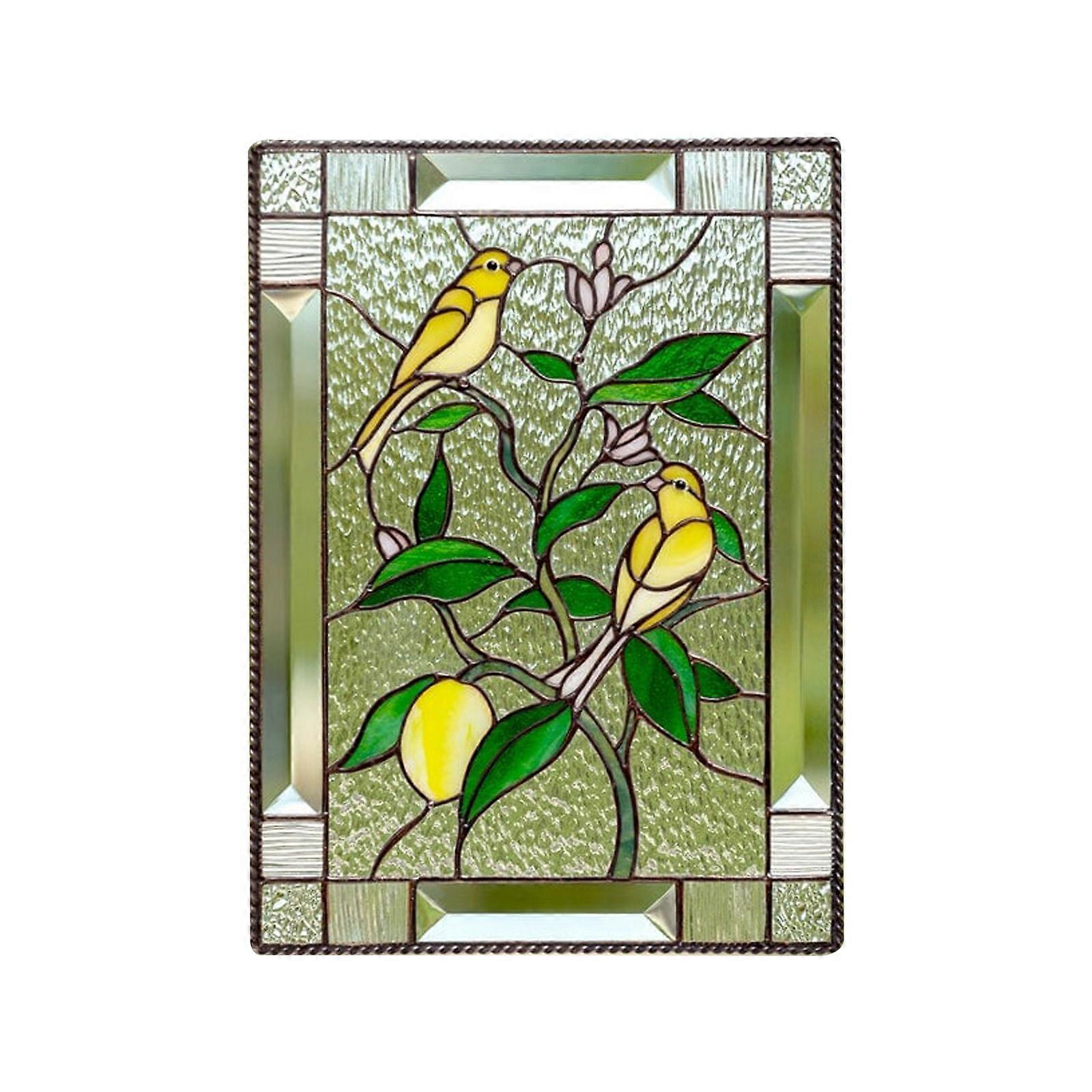 Cardinal Stained Window Panel Glass Window Hanging For Wall Decoration >