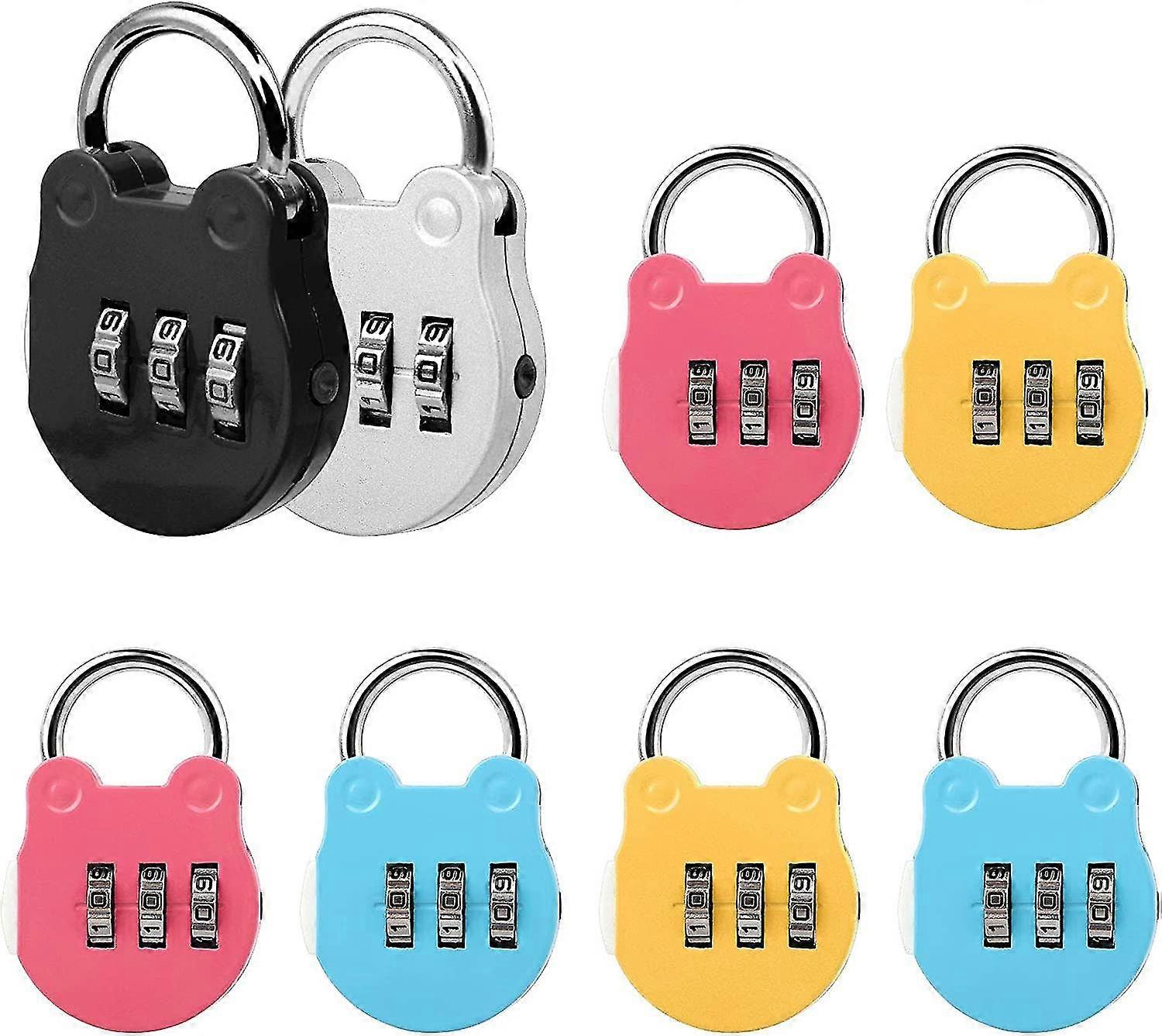 8pcs Luggage Travel Security Padlock 3 Digit Combination Padlock Codes
