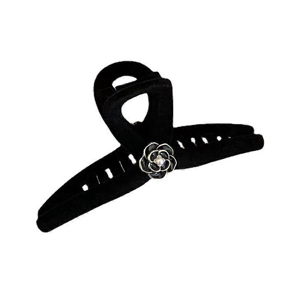 Pince à cheveux Pince à cheveux Camélia Griffes de cheveux Élégant Mignon Fête Épingles à cheveux Porte-queue de cheval Femmes Pinces à cheveux pour Fille Femmes (noir)