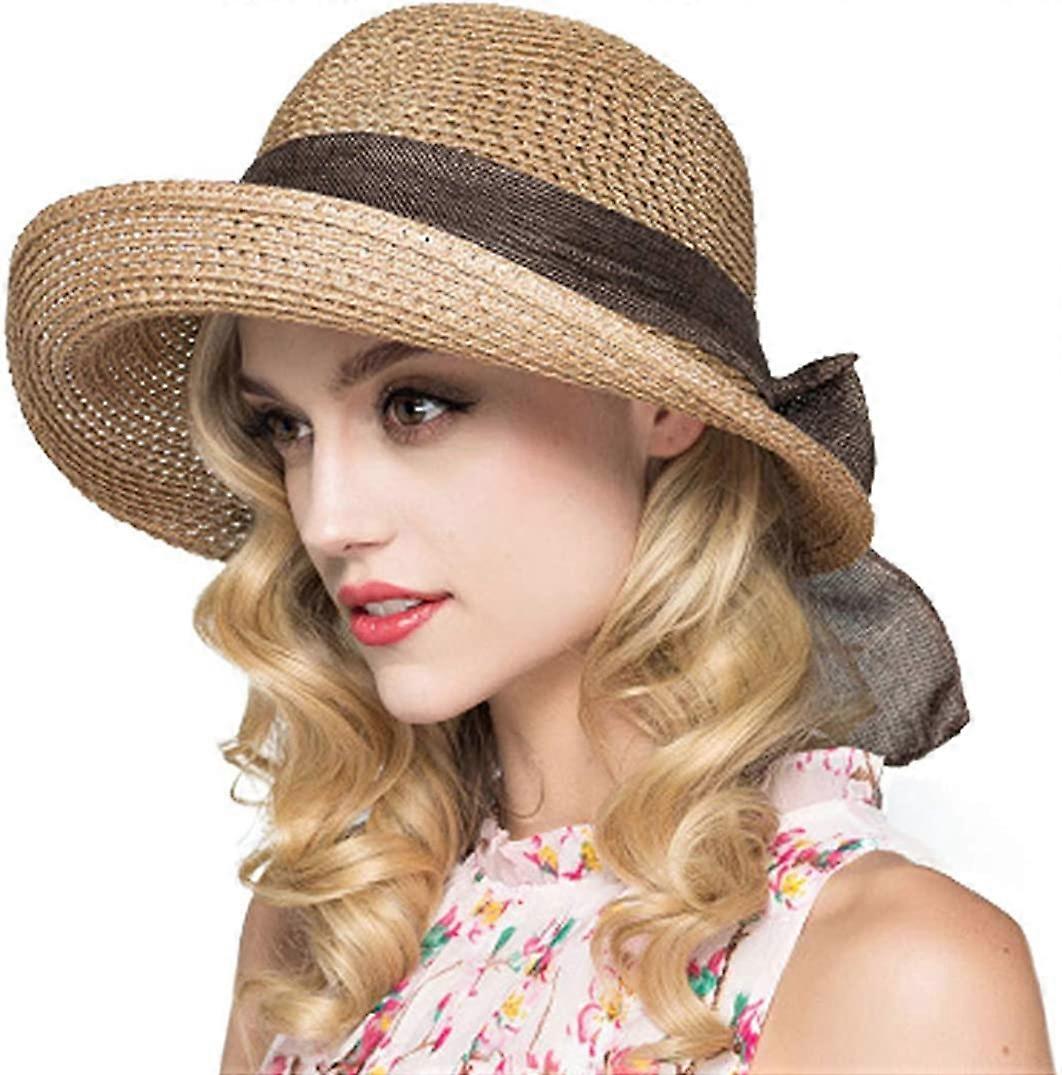 Sun Hat, Foldable Sun Hat for Women (Brown)