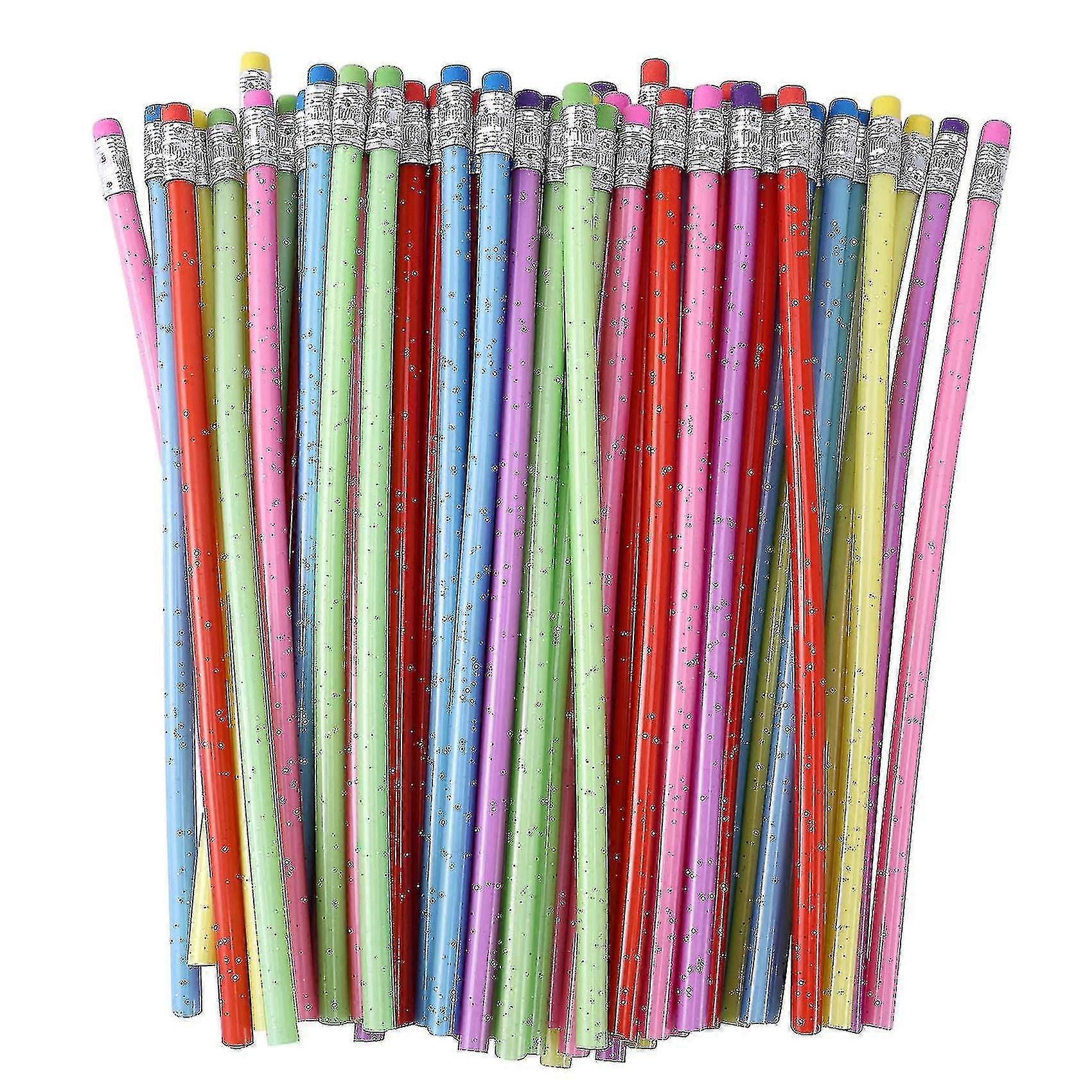 60 قطعة قلم رصاص قابل للانحناء مرن بيندي أقلام رصاص ناعمة مع ممحاة ملونة
