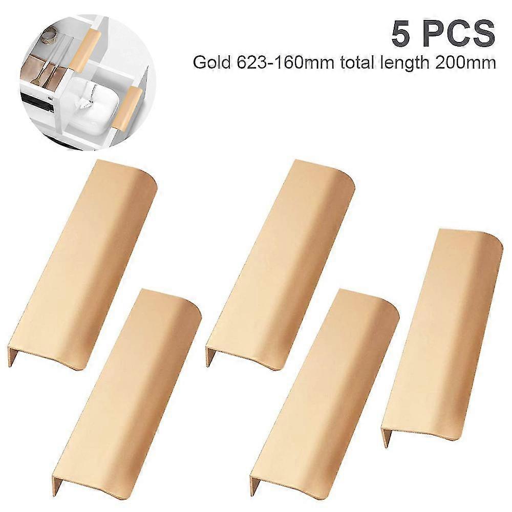 5 Pack Modern Style Finger Edge Pull Furniture Drawer Handles