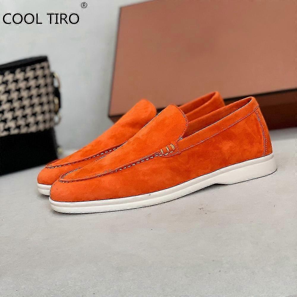 Sand Suede Men Loafers Casual Moccasins Summer Walk Shoes Round Toe Slip-ons Flat Driving Lazy Beanie Shoes Gentleman Dress Shoe