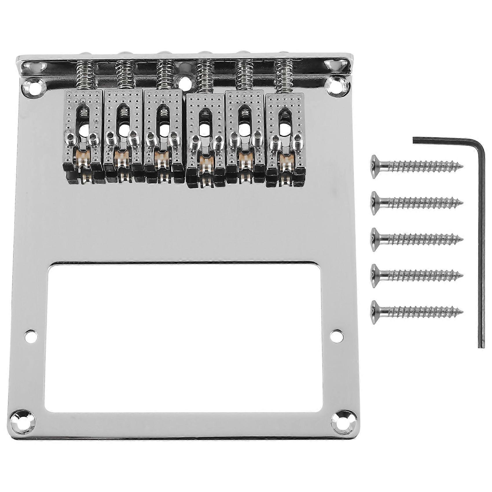 6 Roller Saddle 6 String Humbucker Guitar Bridge for Tele Guitar (Chrome)