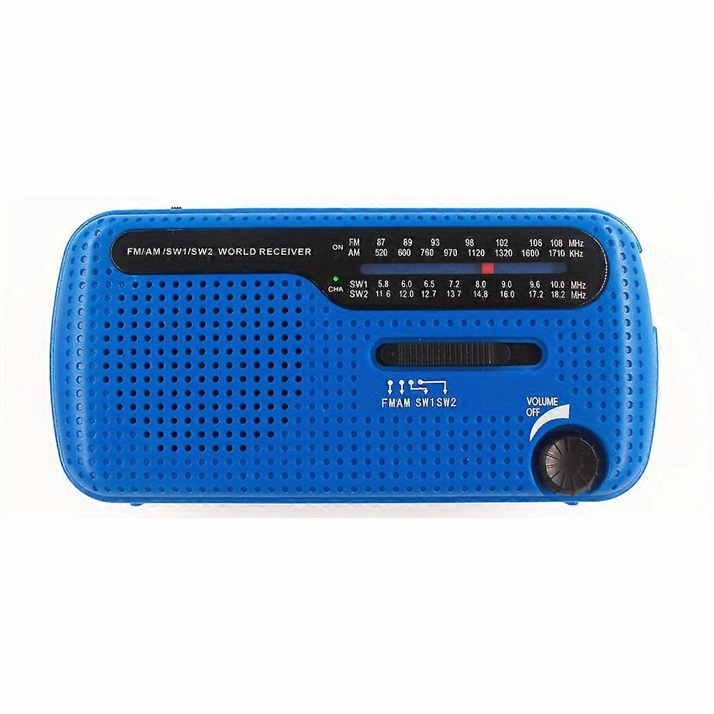 Solar Hand Crank Emergency Radio with AM/FM/SW, LED Flashlight, Mobile Phone Charger, and SOS Alarm - Stay Connected and Safe Anytime, Anywhere