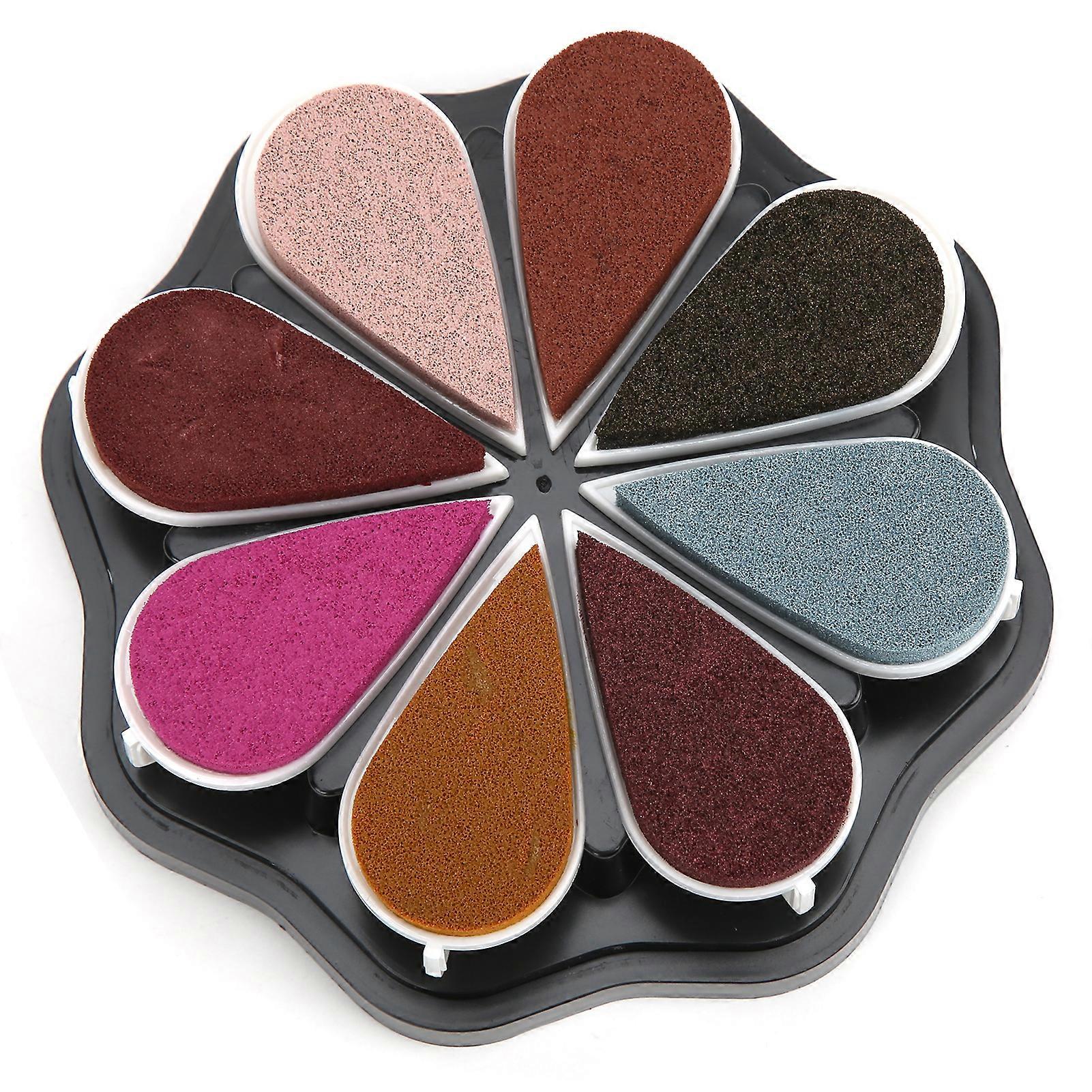 DIY Petal Shape 8-Color Water Based Stamp Pad for Paper and Craft Projects