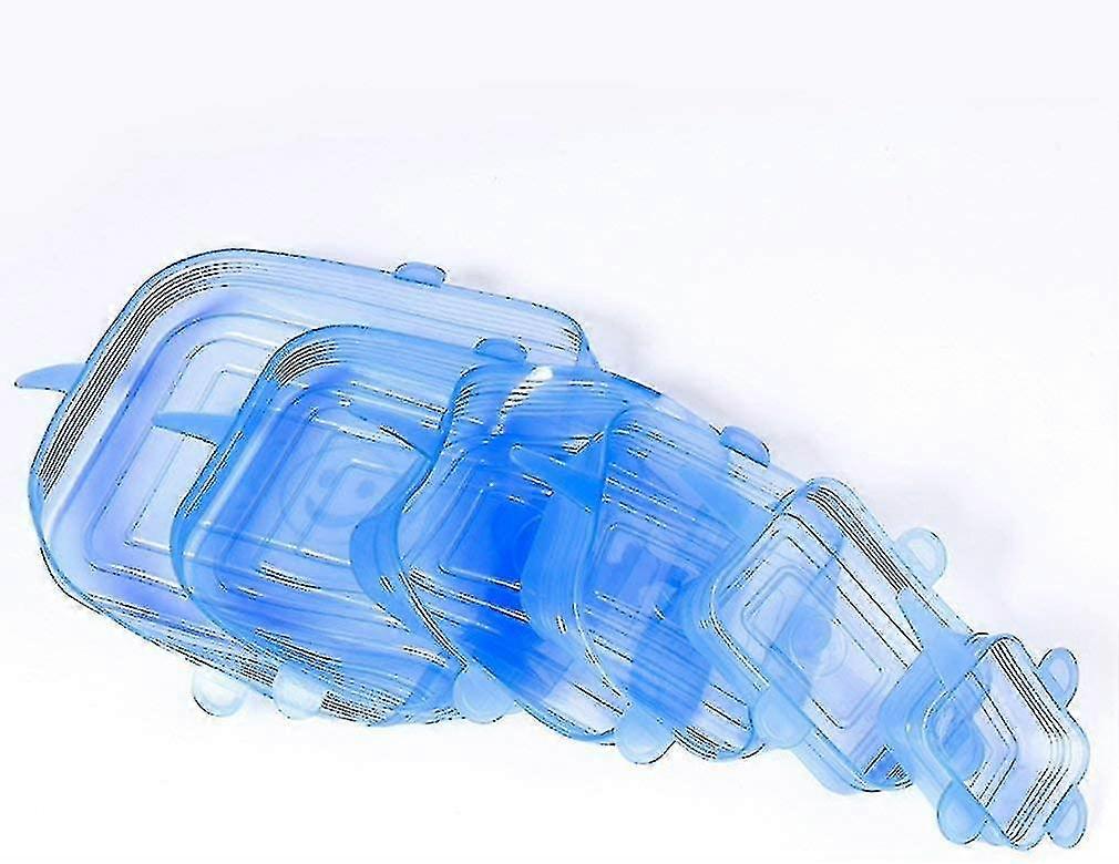 Stretchable Silicone Lids, 6 Pack Silicone Lids, Stretchable, Square Reusable