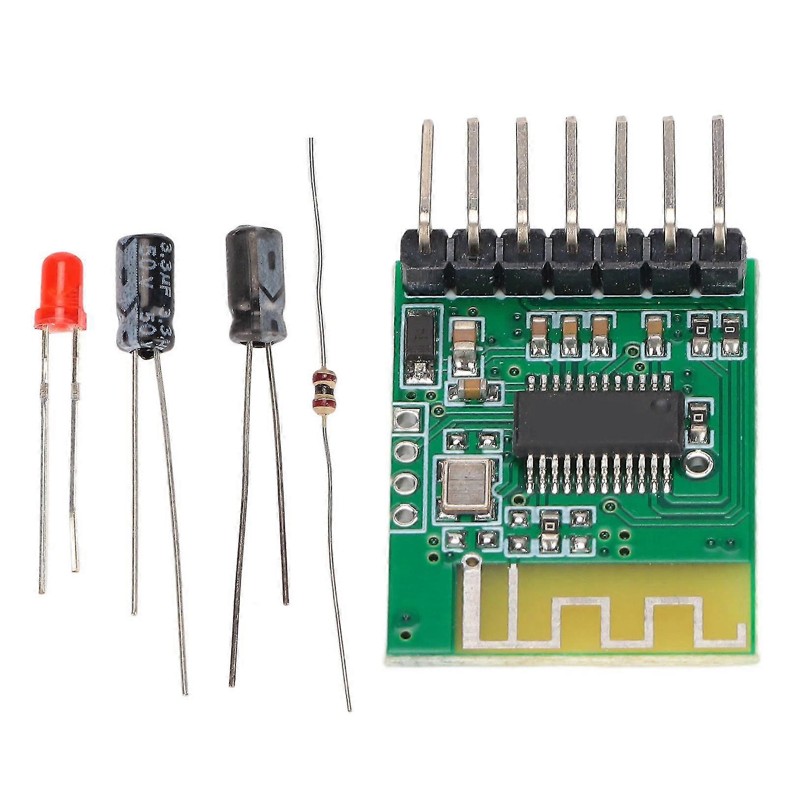 DIY Wireless Audio Receiver Module with Stereo Sound and LED Indicator - 7Pin Output Interface