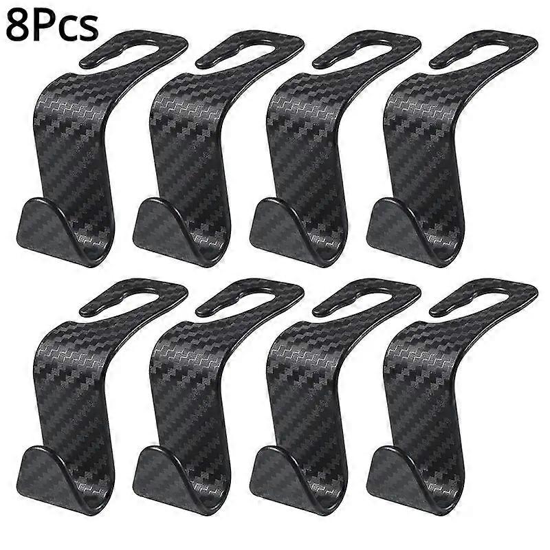 4/8PCS Carbon Fibre Car Seat Headrest Hook For Auto Back Seat Organizer Hanger Storage Holder For Handbag Purse Bags Clothes Coats