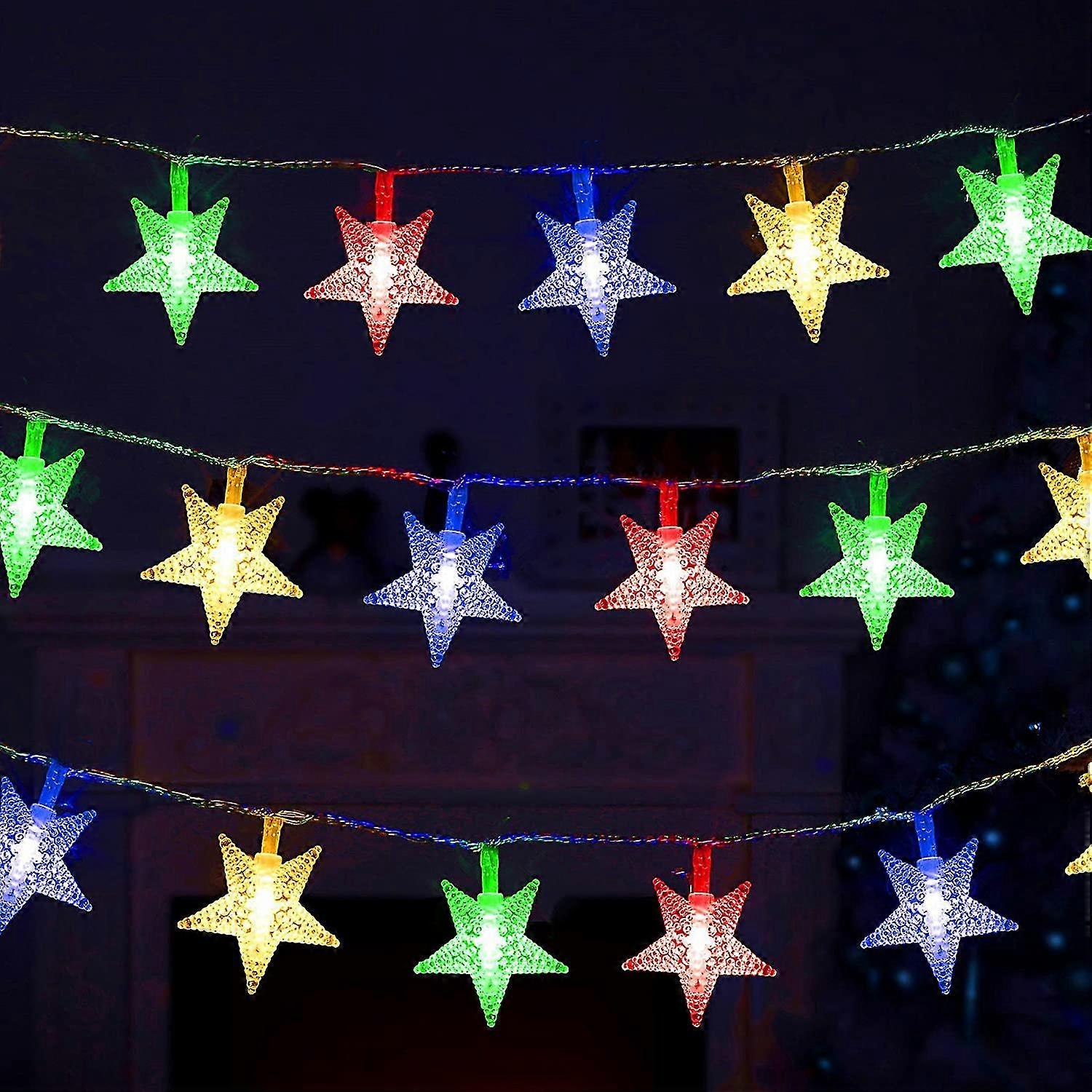 100 Led 49 Ft Star String Lights, Plug In Fairy String Lights Waterproof, Extendable For Indoor, Outdoor, Wedding Party, Christmas Tree, New Year, Gar