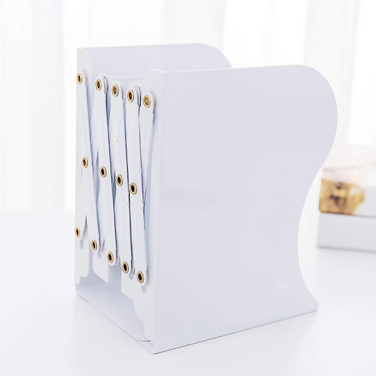 Expandable Bookshelf, Desktop Bookend Stand Holder, Adjustable Bookshelf For Kids Children Student Book Storage Organizerwhite