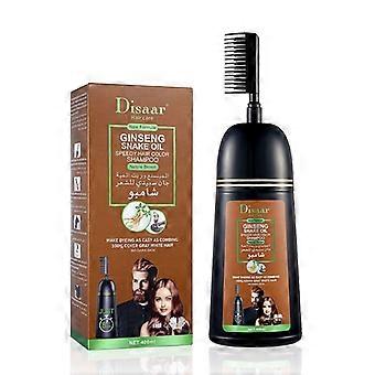  400ML Ginseng Snake Oil Snabb Hårfärg Schampo Täck-Hårfärgningsmedel Reparation Skadad