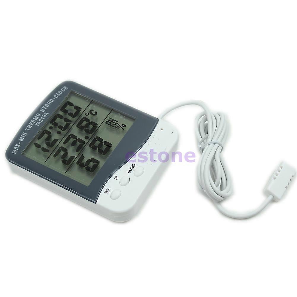 Digital LCD Thermometer Hygrometer Humidity Meter C/F Clock Calendar TA218A