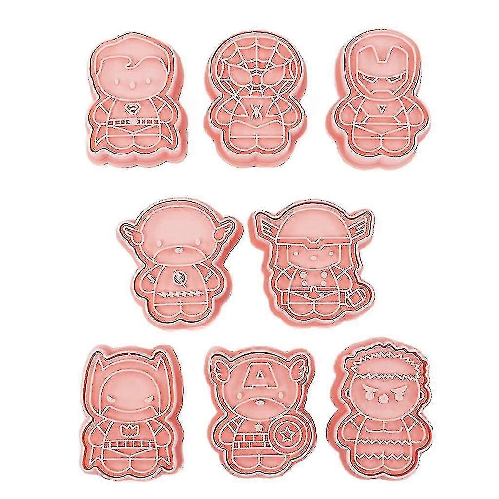 8pieces Cookie Cutters Pressable Biscuit Cutters Superhero Shaped